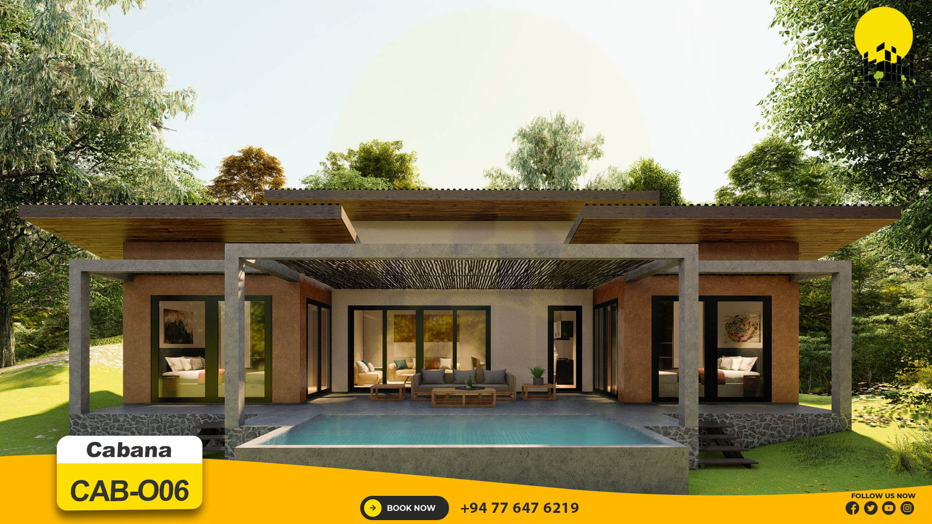 Two Bedroom Villa With Swimming Pool CAB-O06 - Three Plus Design
